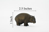 Wombat, Marsupial Animal, Very Nice Design, Hand Painted, Educational, Rubber Animal, Realistic Toy Figure, Diorama Model, Kids,  2 1/2 Inches.