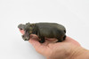 Hippo, Hippopotamus, Museum Quality, Hand Painted, Educational, Rubber Animal, Realistic Toy Figure, Diorama Model, Kids,  4 Inches.