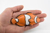 Fish, Clownfish, Anemonefish, Museum Quality, Hand Painted, Rubber Fish, Realistic Toy Figure, Model, Replica, Kids, Educational, Gift,    4 1/2"     CH466 BB151