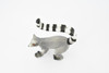 Ring-tailed Lemur, Madagascar, Museum Quality, Hand Painted, Rubber Primate, Realistic Toy Figure, Diorama Model, Replica, Kids, Educational,  3 Inches. 