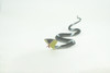 Cobra, Black and White Snake, Rubber Reptile, Educational, Realistic Hand Painted, Figure, Lifelike Model, Figurine, Replica, Gift,      9 Inches     F3594 B363