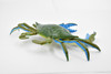 Crab, Blue Crab, Museum Quality, Rubber, Crustaceans, Educational, Realistic, Hand Painted, Figure, Lifelike Figurine, Replica, Gift,     7"      F4071 B135