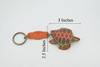 Turtle, Key Chain, Loggerhead, Sea Turtle, Reptiles, Brown, Hand Made, Keychain, Thailand, Key Fob, Keys, Lifelike Model, Gift,     3"      THL01 BB69