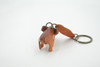 Elephant, Key Chain, Leather, Asian Elephant, Animal, Brown, Hand Made, Keychain, Thailand, Key Fob, Keys, Lifelike Model, Gift,     3"     THL03 BB69