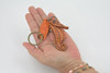 Sea Horse, Key Chain, Leather, Marine Fish, Hippocampus, Brown, Hand Made, Keychain, Thailand, Key Fob, Keys, Lifelike Model, Gift,     3"     THL04 BB69