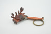 Crab, Key Chain, Leather, Marine Crustaceans, Brown, Hand Made, Keychain, Thailand, Key Fob, Keys, Lifelike Model, Gift,       2"      THL06 BB69
