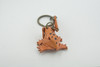 Frog, Key Chain, Leather, Amphibians, Brown, Hand Made, Keychain, Thailand, Key Fob, Keys, Lifelike Model, Gift,     2"     THL08 BB69