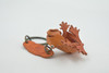 Frog, Key Chain, Leather, Amphibians, Brown, Hand Made, Keychain, Thailand, Key Fob, Keys, Lifelike Model, Gift,     2"     THL08 BB69