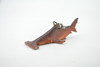 Shark, Key Chain, Leather, Hammerhead Shark, Fish, Brown, Hand Made, Keychain, Thailand, Key Fob, Keys, Lifelike Model, Gift,     3 1/2"     THL09 BB69 