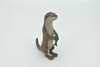 Otter, River Otter, North American, Museum Quality, Hand Painted, Rubber Animal, Realistic, Toy, Figure, Model, Replica, Kids, Educational, Gift,    5"    CH602 BB165 