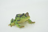 Frog, Amphibians, Green & Brown, High Quality, Hand Painted, Rubber, Realistic, Model, Replica, Toy, Kids, Educational, Gift,      2 1/2"     RI30 B177  