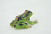 Frog, Amphibians, Green & Brown, High Quality, Hand Painted, Rubber, Realistic, Model, Replica, Toy, Kids, Educational, Gift,      2 1/2"     RI30 B177  