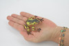 Frog, Brown & Yellow, Amphibians, High Quality, Hand Painted, Rubber, Realistic, Model, Replica, Toy, Kids, Educational, Gift,      2 1/2"     RI31 B177  