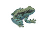 Frog, Green & Blue, Amphibians, High Quality, Hand Painted, Rubber, Realistic, Model, Replica, Toy, Kids, Educational, Gift,      2 1/2"     RI32 B177  