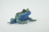 Frog, Green & Blue, Amphibians, High Quality, Hand Painted, Rubber, Realistic, Model, Replica, Toy, Kids, Educational, Gift,      2 1/2"     RI32 B177  