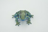 Frog, Green & Blue, Amphibians, High Quality, Hand Painted, Rubber, Realistic, Model, Replica, Toy, Kids, Educational, Gift,      2 1/2"     RI32 B177  