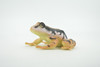 Frog, Brown & Black, Amphibians, High Quality, Hand Painted, Rubber, Realistic, Model, Replica, Toy, Kids, Educational, Gift,      2 1/2"     RI33 B177  