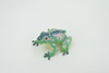 Frog, Green & Pink, Amphibians, High Quality, Hand Painted, Rubber, Realistic, Model, Replica, Toy, Kids, Educational, Gift,      2 1/2"     RI35 B177  