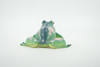 Frog, Green & Pink, Amphibians, High Quality, Hand Painted, Rubber, Realistic, Model, Replica, Toy, Kids, Educational, Gift,      2 1/2"     RI35 B177  