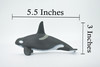 Whale, Orca, Killer Whale, Marine Mammal, Soft Rubber,  Animal, Realistic, Figure, Model, Replica, Toy, Kids, Educational, Gift,        5 1/2"      CWG304 B111