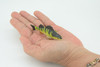 Yellow Perch, Hand Painted, Educational, Rubber Fish, Realistic Figure, Lifelike Model, Figurine, Replica, Gift,      2 3/4"    SF14 B31   