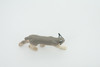 Lynx, Hand Painted, Gray, Educational, Rubber Cat, Realistic Figure, Lifelike Model, Figurine, Replica, Gift,      2 3/4"    SF20 B31   