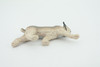 Lynx, Hand Painted, Gray, Educational, Rubber Cat, Realistic Figure, Lifelike Model, Figurine, Replica, Gift,      2 3/4"    SF20 B31   