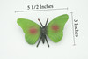 Butterfly, Green, Hand Painted, Rubber Insect, Educational, Toy, Kids, Realistic Figure, Lifelike Model, Replica,  5 1/2 Inches.
