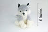Husky Dog, Siberian Husky, Sitting, Very Nice Plush Animal, Educational, Realistic Design, Educational, Figure, Lifelike, Gift,    8"    RE11 BB320