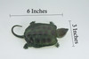 Snapping Turtle, Hand Painted, High Quality, Hard Rubber Turtle,  Realistic Reptile, Toy Figure, Model, Replica, Kids, Educational, Gift,    6"   IM15 B657