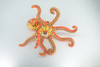Octopus, Orange, Plush Animal, Soft, Stuffed Toy, Educational, Realistic, Beautiful Design, Figure, Lifelike, Replica, Gift,      14"   RI53 B663