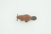 Beaver, Reddish Brown Castor, Very Nice Rubber Animal, Educational, Realistic Figure, Lifelike Model, Figurine, Toy, Kids,  Gift,    2 1/4 Inches.   F3538 B138
