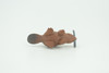 Beaver, Reddish Brown Castor, Very Nice Rubber Animal, Educational, Realistic Figure, Lifelike Model, Figurine, Toy, Kids,  Gift,    2 1/4 Inches.   F3538 B138