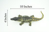 Saltwater Crocodile, Movable Jaws, Museum Quality, Educational, Hand Painted, Rubber Reptile, Realistic, Diorama, Toy, Kids, Gift, 10 Inches. CH760 BB191