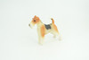 Fox Terrier Dog, Museum Quality, Hand Painted, Educational, Rubber Canine, Realistic, K9, Figure, Toys, Kids, Gift,   4 1/2 Inches.  CH764 BB191