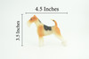 Fox Terrier Dog, Museum Quality, Hand Painted, Educational, Rubber Canine, Realistic, K9, Figure, Toys, Kids, Gift, 4 1/2 Inches. CH764 BB191