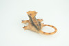 Crested Gecko, Eyelash Gecko, Museum Quality, Educational, Hand Painted, Rubber Lizard, Realistic Reptile, Diorama, Toy, Kids, Gift,   5 1/2 Inches.  CH792 BB186
