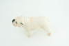 Bulldog, English Bulldog, British, White, Rubber Canine, Hand Painted, Educational, Realistic, K9, Diorama, Figure, Model, Replica, Toys, Kids, Gift, 5 Inches. CH839 BB196