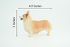 Corgi Dog, Pembroke Welsh Corgi, Museum Quality, Hand Painted, Educational, Rubber Canine, Realistic, K9, Toys, Kids, Gift, 4 1/2 Inches. CH840 BB196