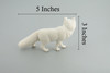 Arctic White Fox, Snow Fox, Hand Painted, Museum Quality, Educational, Rubber Animal, Very Realistic Fox, Diorama, Toy, Kids, Gift,   5 Inches.  CH855 BB198  