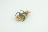 Yellow edged predacious diving beetle, Hand Painted, Museum Quality, Educational, Rubber Insect, Very Realistic, Diorama, Toy, Kids, Gift,   2 1/4 Inches.  CH857 BB198 
