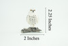 Snowy Owl, Hand Painted, Museum Quality, Educational, Raptor, Realistic Bird of Prey, Rubber, Diorama, Toys, Kids, Gift, 2 1/4 Inches. CH872 BB199