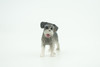 Schnauzer Dog Puppy, Hand Painted, Educational, Museum Quality, Rubber Canine, K9, Realistic, Diorama, Figure, Toys, Kids, Gift,  2 Inches.  CH961 BB209 