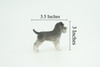 Schnauzer Dog Puppy, Hand Painted, Educational, Museum Quality, Rubber Canine, K9, Realistic, Diorama, Figure, Toys, Kids, Gift, 2 Inches. CH961 BB209