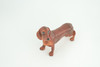 Dachshund Dog, Brown, Hand Painted, Educational, Museum Quality, Rubber Canine, K9, Realistic, Diorama, Figure, Toys, Kids, Gift,  6 Inches.  CH979 BB213 