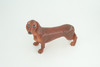 Dachshund Dog, Brown, Hand Painted, Educational, Museum Quality, Rubber Canine, K9, Realistic, Diorama, Figure, Toys, Kids, Gift,  6 Inches.  CH979 BB213 
