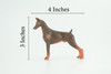 Dobermann Dog, Hand Painted, Educational, Museum Quality, Rubber Canine, K9, Realistic, Diorama, Figure, Toys, Kids, Gift, 4 Inches. CH980 BB213