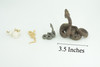 Python Life Cycle, 4 Piece Set, Hand Painted, Educational, High Quality Rubber Reptile, Realistic Snake, Diorama, Figure, Toys, Kids, Gift, 3 1/2 Inches. CH990 BB215