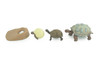 Galapagos Giant Tortoise Life Cycle, 4 Piece Set, Hand Painted, Educational, High Quality Rubber Reptile, Diorama, Figure, Toys, Kids, Gift, 3 Inches. CH992 BB215