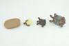 Galapagos Giant Tortoise Life Cycle, 4 Piece Set, Hand Painted, Educational, High Quality Rubber Reptile, Diorama, Figure, Toys, Kids, Gift,  3  Inches.   CH992 BB215 